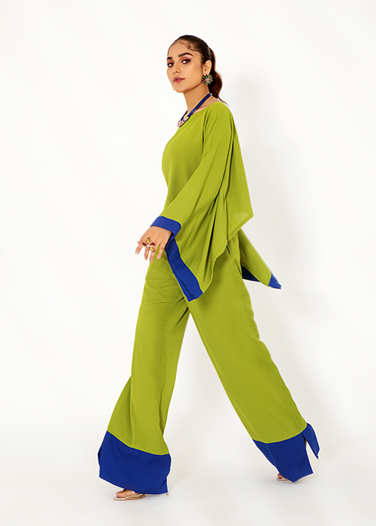 A Model Wearing Lime green  coord set - img 2