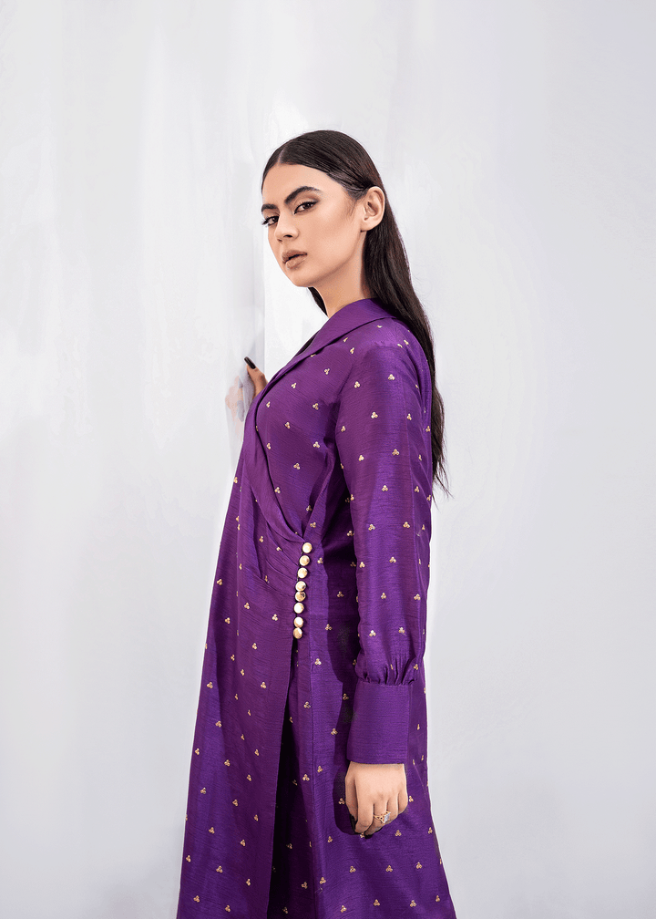 Model Wearing Purple Angarkha shirt -img 3