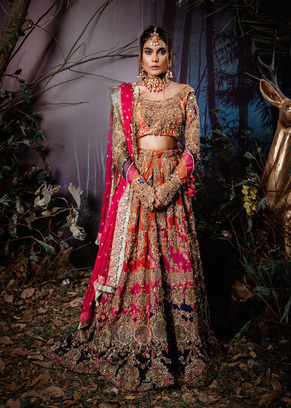 Model wearing Embellished Lehenga Choli with Dupatta -1