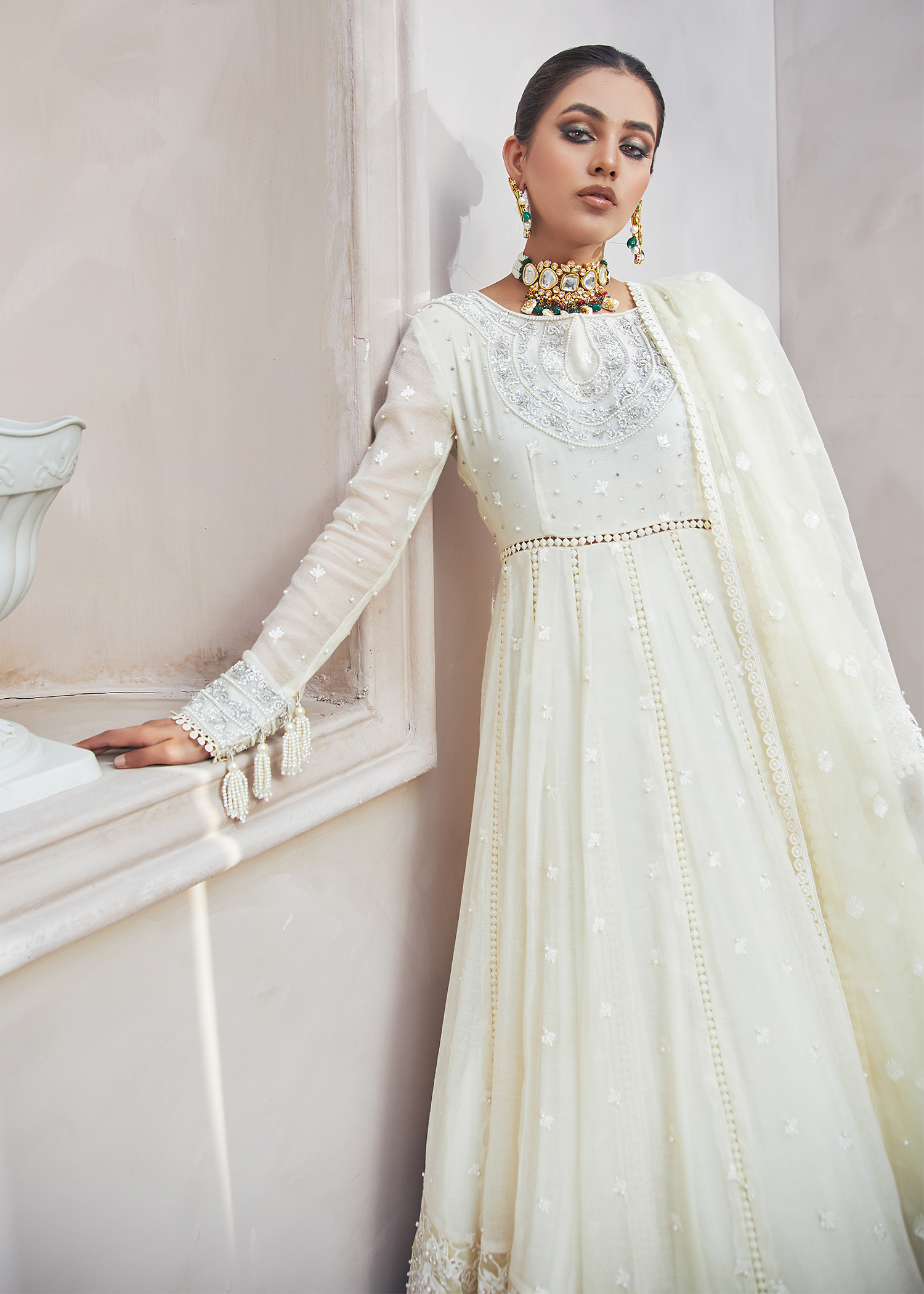 White Flared Gown
