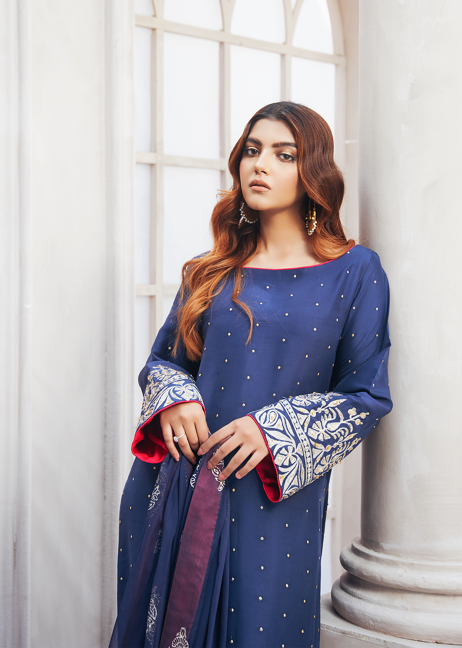 Blue Raw Silk
