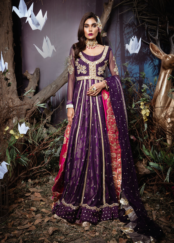 Model wearing Purple Formal Maxi Dress - 1