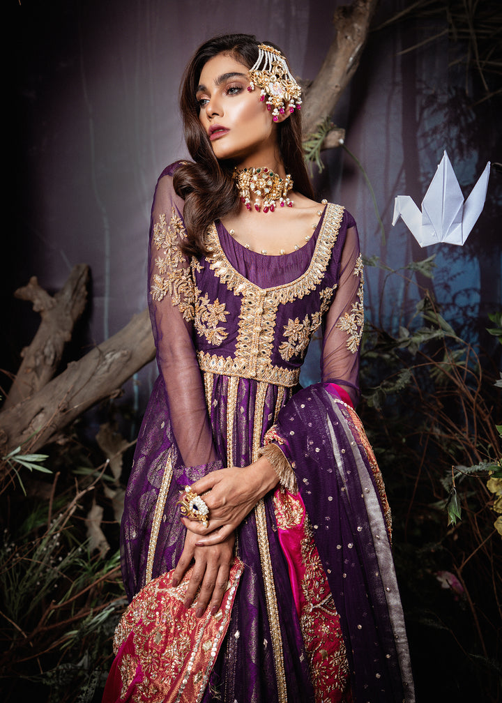Model wearing Purple Formal Maxi Dress - 4