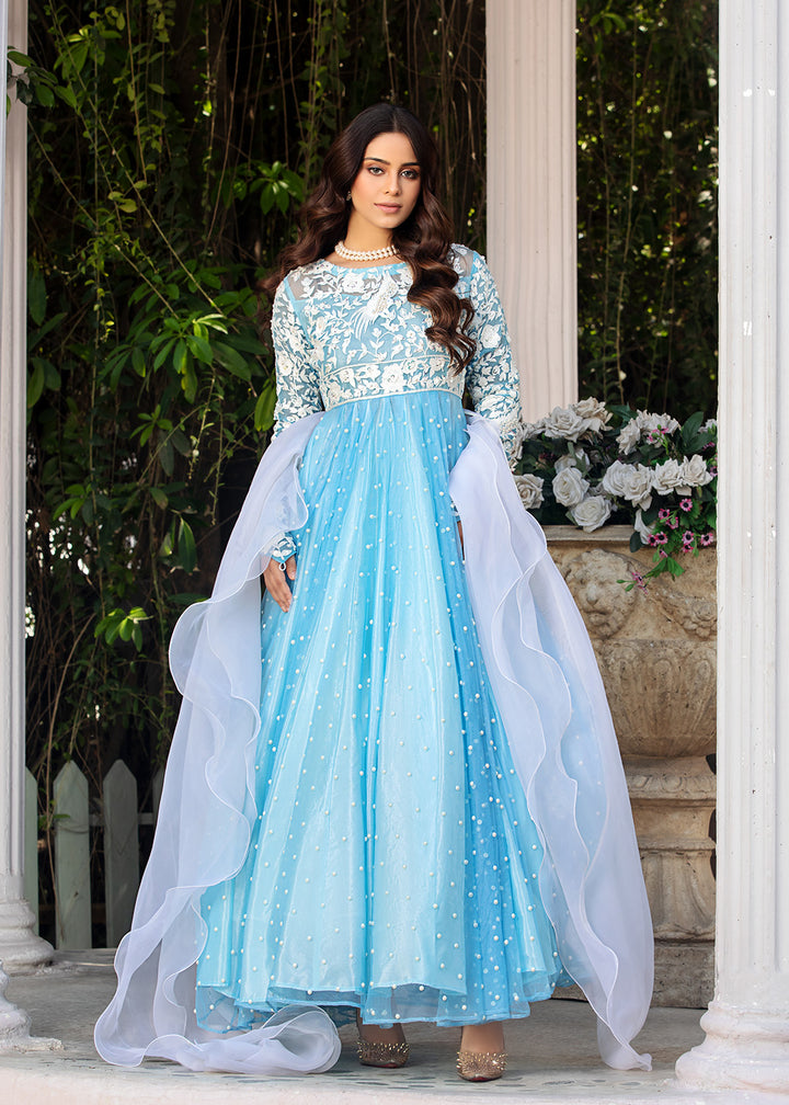 Hyacinth Sky Blue Maxi Dress - Main Image